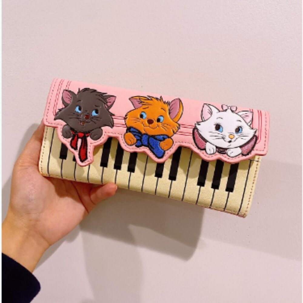 Aristocats Piano Kitties Faux Leather Wallet